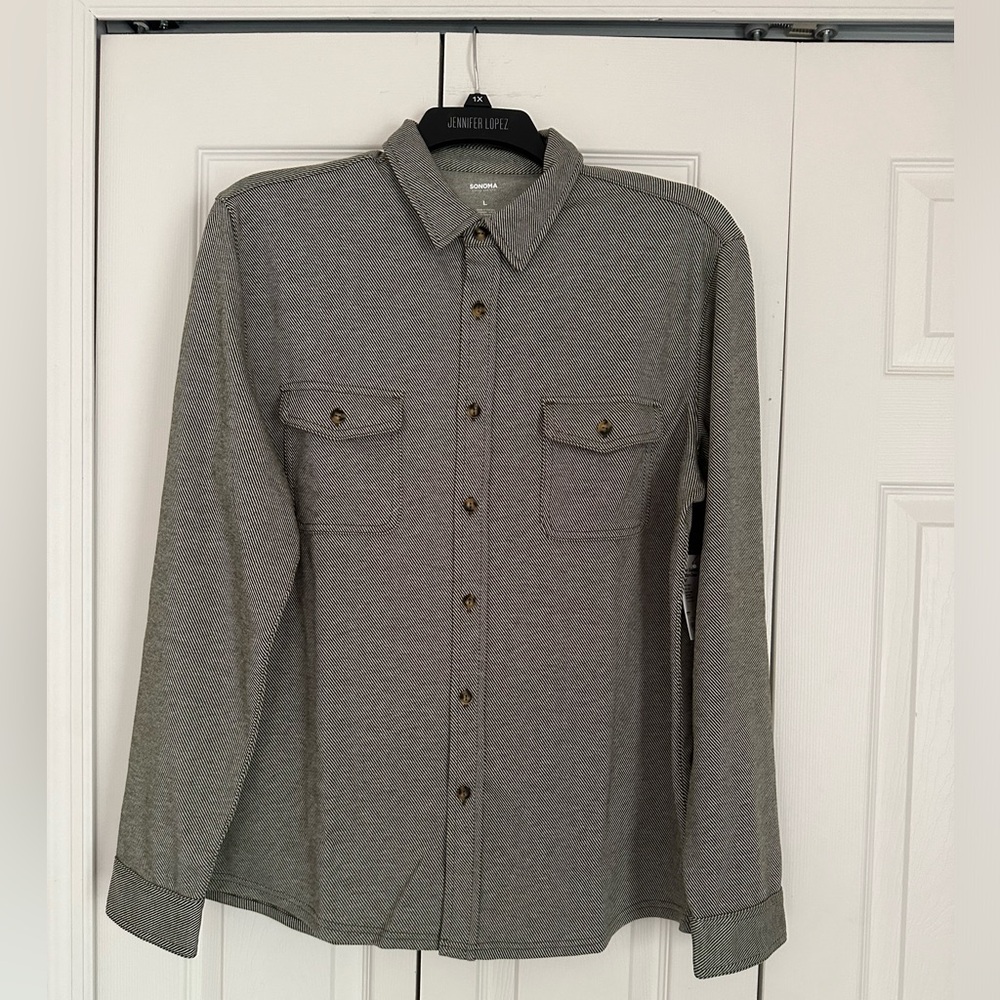 Men’s soft knit button down shirt